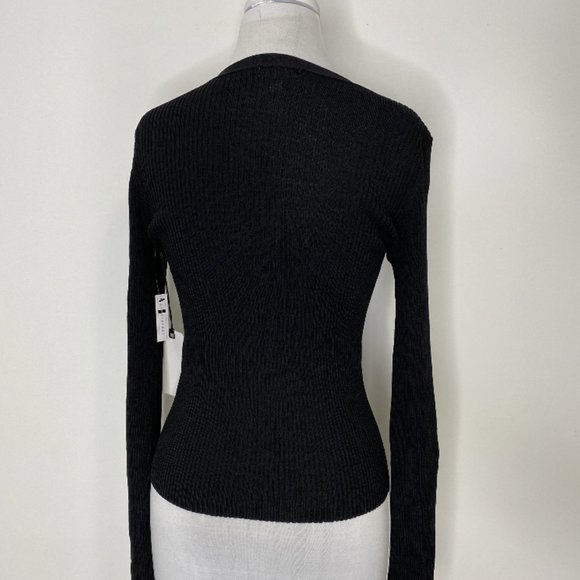 Leith Rib Henley Sweater in Black (NWT) - Picture 8 of 9